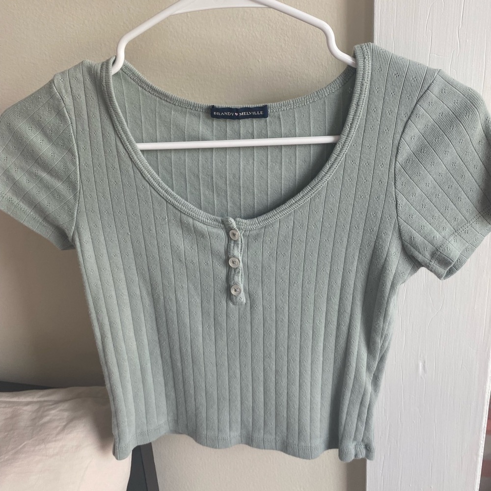 brandy melville green T-shirt